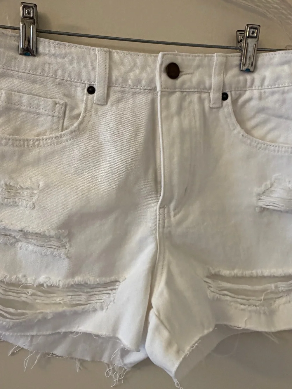 O'Neill White Distressed Denim Shorts